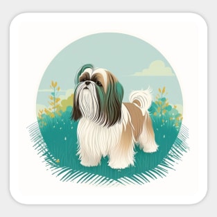 Shih Tzu in a Nature Scene Sticker